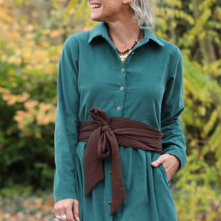 Ceinture Anita -double gaze de coton chocolat
