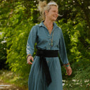 Ceinture Anita en viscose lin noir - Quintessence