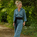 Ceinture Anita en viscose lin noir - Quintessence