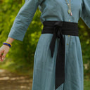 Ceinture Anita en viscose lin noir - Quintessence