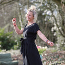 Ceinture Anita en viscose lin noir - Quintessence