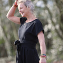Ceinture Anita en viscose lin noir - Quintessence