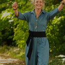 Ceinture Anita en viscose lin noir - Quintessence