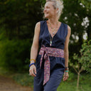 Ceinture Anita Fleurs d'aubergine - Quintessence