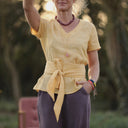 Ceinture Anita -Lin chiné jaune doux | Quintessence