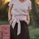 Ceinture Anita - Lin chiné rose doux - Quintessence