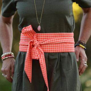 Ceinture Anita – Seersucker vichy fluo