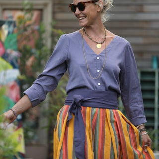 Ceinture Anita  - sergé de viscose parme