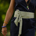 Ceinture Anita - Vichy de coton vert - Quintessence
