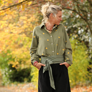 Ceinture Anita  - viscose/lin kaki