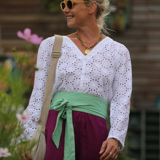 Ceinture Anita  - viscose/lin vert limette