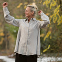 Chemise Caroline - Coton/lin chevron gris clair - Quintessence