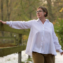 Chemise Caroline - Coton/lin chevron gris clair - Quintessence