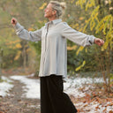 Chemise Caroline - Coton/lin chevron gris clair - Quintessence