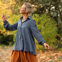 Chemise Caroline - Dobby tressé bleu ardoise - Quintessence