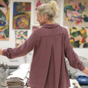 Chemise Caroline - Double gaze de coton parme - Quintessence