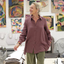 Chemise Caroline - Double gaze de coton parme - Quintessence