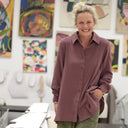 Chemise Caroline - Double gaze de coton parme - Quintessence