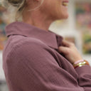 Chemise Caroline - Double gaze de coton parme - Quintessence