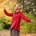 Chemise Caroline - Double gaze de coton plumetis grenat - Quintessence