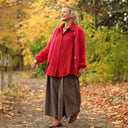 Chemise Caroline - Double gaze de coton plumetis grenat - Quintessence