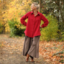 Chemise Caroline - Double gaze de coton plumetis grenat - Quintessence