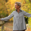 Chemise Caroline - Rayures bleu brume - Quintessence