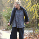 Chemise Caroline - Satin de coton Rayures Botaniques - Quintessence