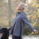 Chemise Caroline - Satin de coton Rayures Botaniques - Quintessence