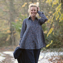 Chemise Caroline - Satin de coton Rayures Botaniques - Quintessence