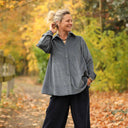 Chemise Caroline - Velours côtelé bleu grisé - Quintessence