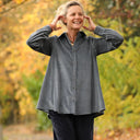 Chemise Caroline - Velours côtelé bleu grisé - Quintessence