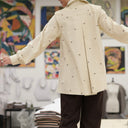 Chemise Caroline - Velours milleraies ivoire fleuri - Quintessence