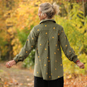 Chemise Caroline - Velours milleraies kaki citronné - Quintessence