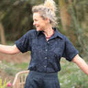 Chemise Honorine - Coton Broderie Ajourée Fleurie marine - Quintessence