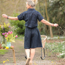 Chemise Honorine - Coton Broderie Ajourée Fleurie marine - Quintessence