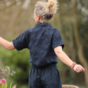 Chemise Honorine - Coton Broderie Ajourée Fleurie marine - Quintessence