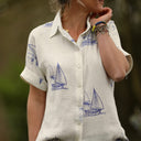 Chemise Honorine - Double gaze de coton Grand large - Quintessence