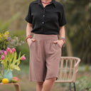 Chemise Honorine - Double gaze de coton noire - Quintessence