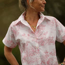 Chemise Honorine - Toile de Jouy framboise - Quintessence