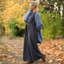 Combinaison Perla - flanelle de coton bleu ardoise chiné - Quintessence