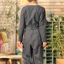 Combinaison Perla - flanelle de coton bleu ardoise chiné - Quintessence