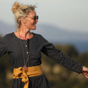 Combinaison Perla - flanelle de coton bleu ardoise chiné - Quintessence