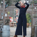 Combinaison Perla - velours milleraies bleu marine - Quintessence