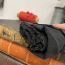 coupon - 70% viscose/ 30% lin noire 145x80 - F42 - Quintessence