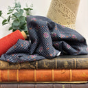 Coupon - coton imprimé bleu marine 150 cm de laize - E31) - Quintessence