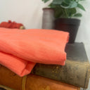 coupon - double gaz de coton orange corail 130x110 - C68 - Quintessence