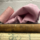 Coupon lin-coton rayé rose/blanc 110x140 (B31) | Fabriqué en France | Quintessence