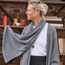 Écharpe Viviane — maille douce gris chiné - Quintessence