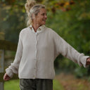 Gilet col rond Armance — mohair beige - Quintessence